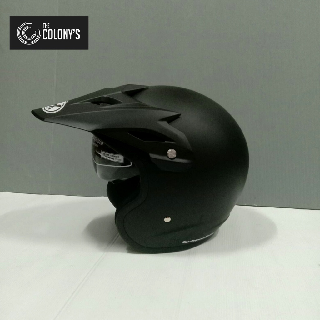 HELM NHK SUPERMOTO SOLID BLACK DOFF BLACKDOFF HELM SEMICROSS