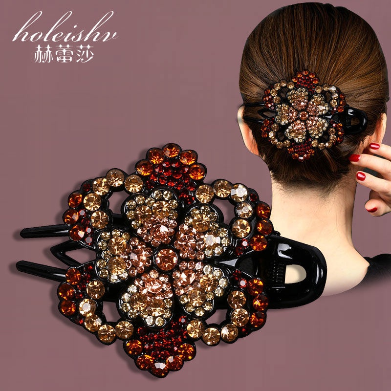 Jepit rambut korea elegan sanggul wanita premium full kresital original import