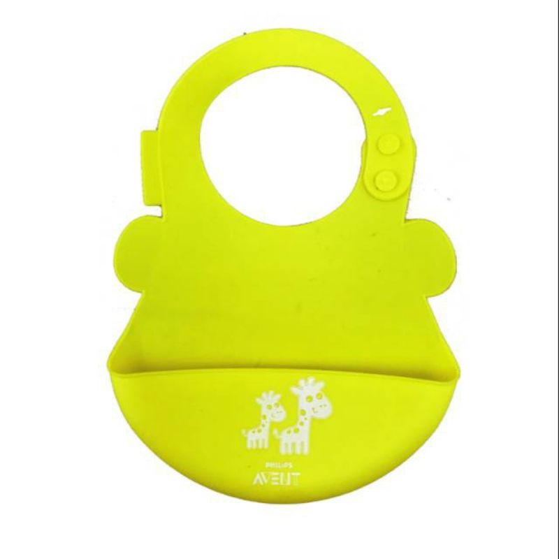 Phlips Avent Feeding Bib Premium Baby Bibs Silikon BPA Free Waterproof MPASI Celemek Makan Bayi Feeding Sleber/Slabber Silikon