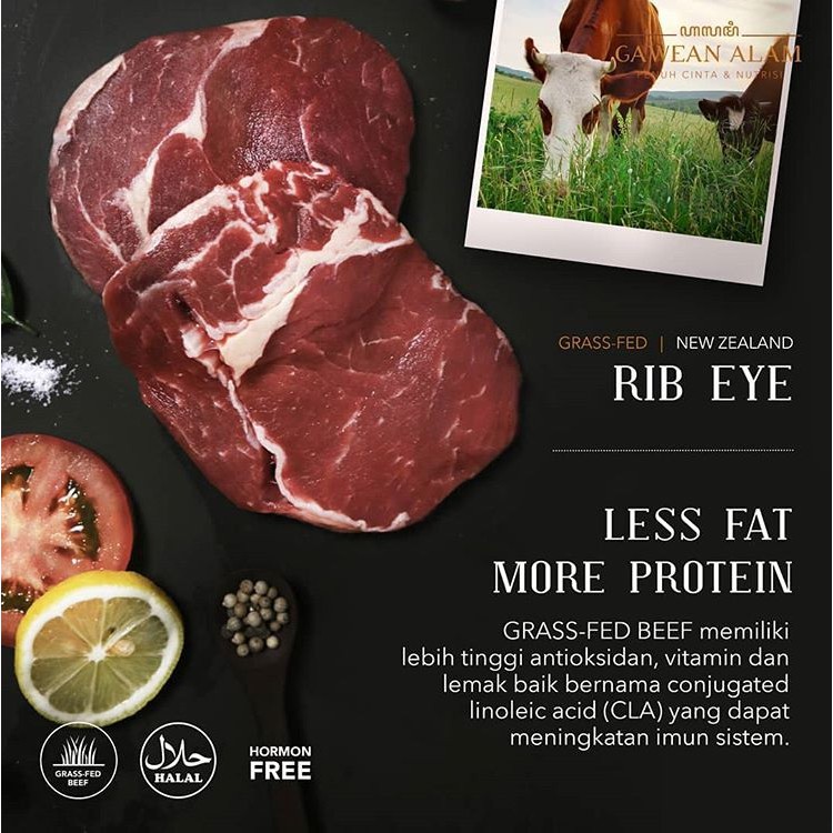 

NZ Grass-fed RIB EYE - Daging Sapi RIB EYE - Steak Cut (200 gram)
