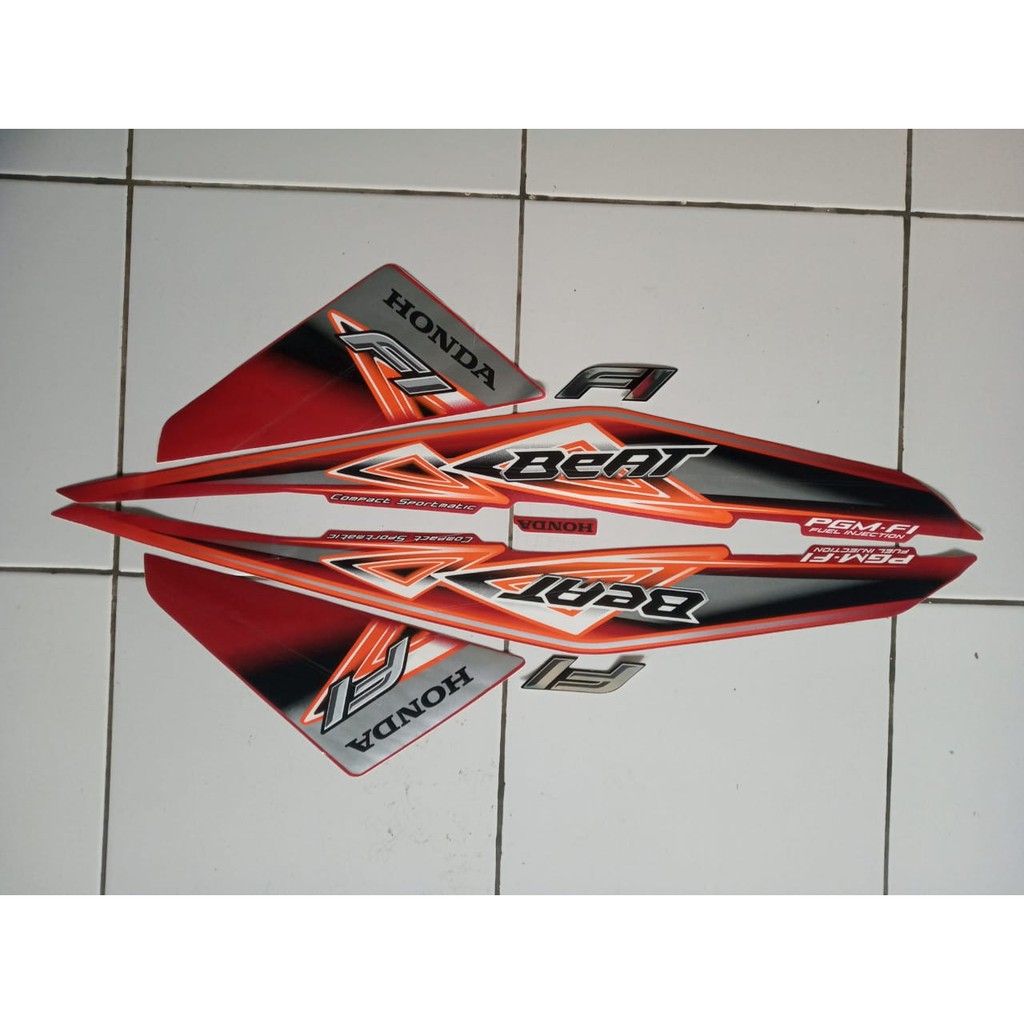 stiker striping honda beat fi 2013 merah