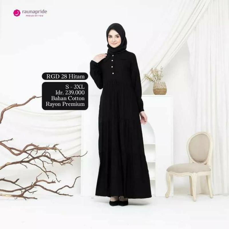 Gamis Rauna RGD 28 Hitam
