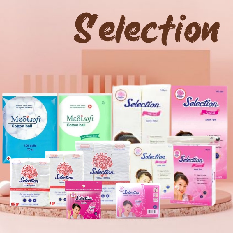 SELECTION Kapas Kecantikan Tebal, Tipis, Oval, Kotak / Cutton Bud / korek kuping Kosmetik