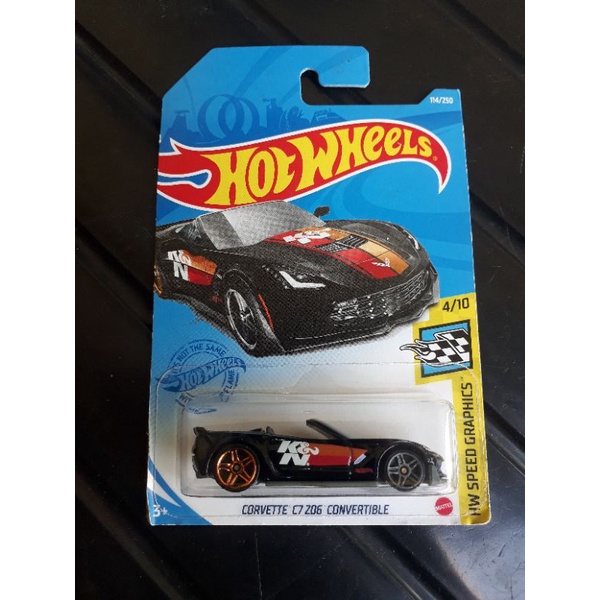 Hotwheels CORVETTE C7 Z06 CONVERTIBLE hitam HW SPEED GRAPHICS