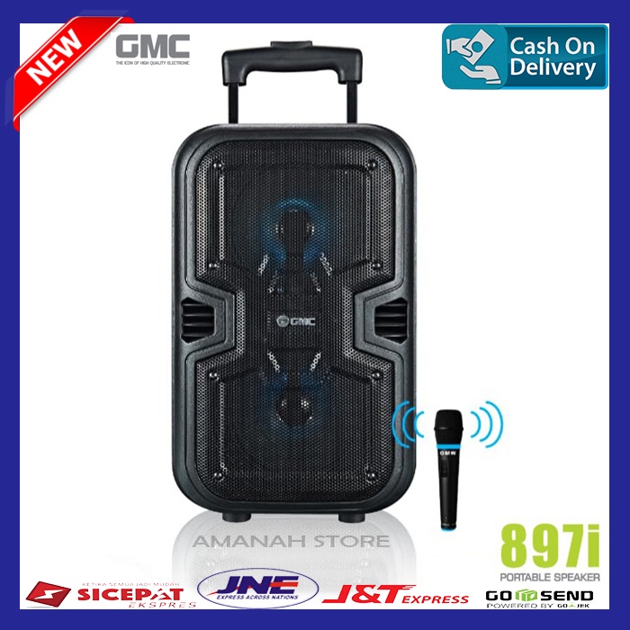 Gmc 897i Speaker Portable Bluetooth 8 inch + Free Mic