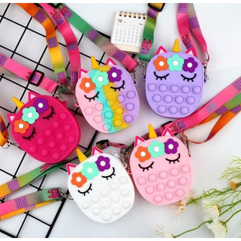 (OPEN PO) TAS FASHION SELEMPANG ANAK JELLY POP IT PRODUK IMPORT