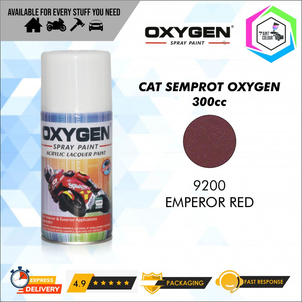 Cat Semprot / Pylox OXYGEN Acrylic Spray Paint - 9200 Emperor Red