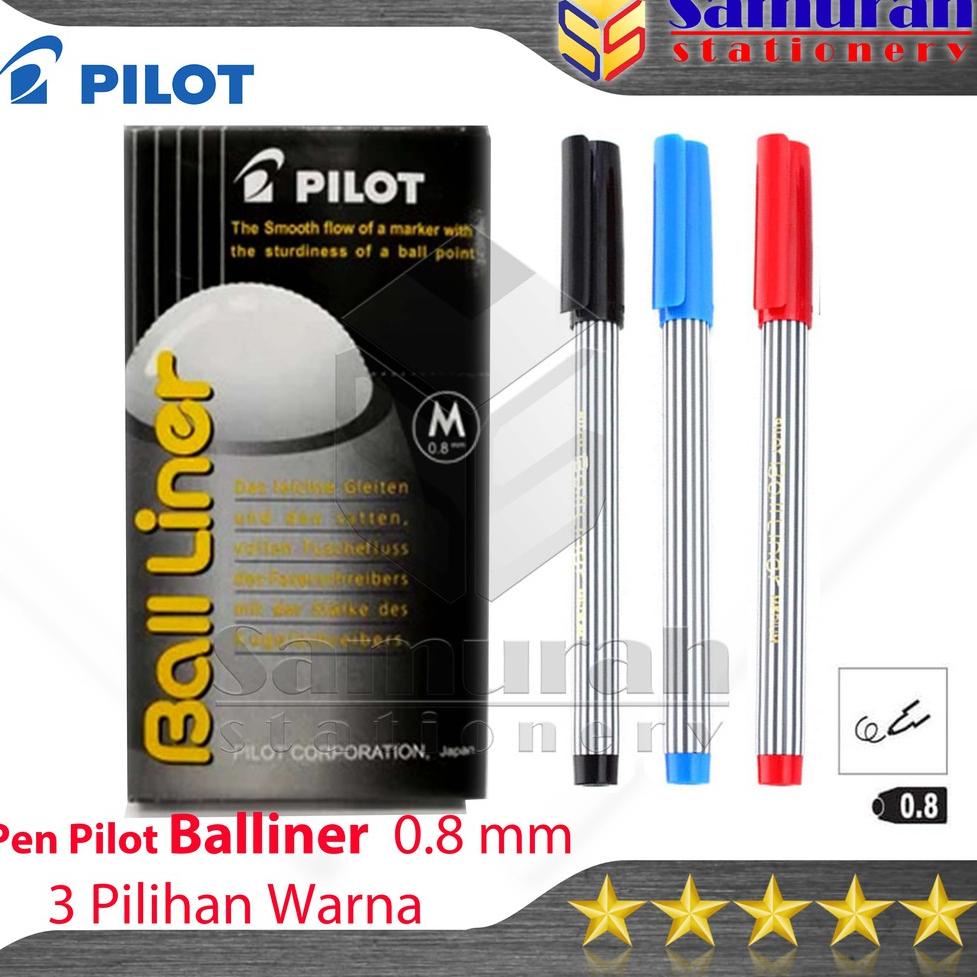 

[KODE PRODUK 6LQEI4696] Ballpoint Pilot Balliner 0.8 mm / Pulpen Baliner 08 mm / Pen Cabut Tebal Tanda Tangan Hitam - Biru