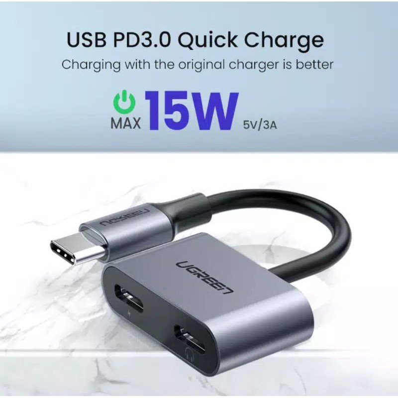 Ugreen Usb C to Audio and Charge Ugreen Konverter Usb C to Dual Type C