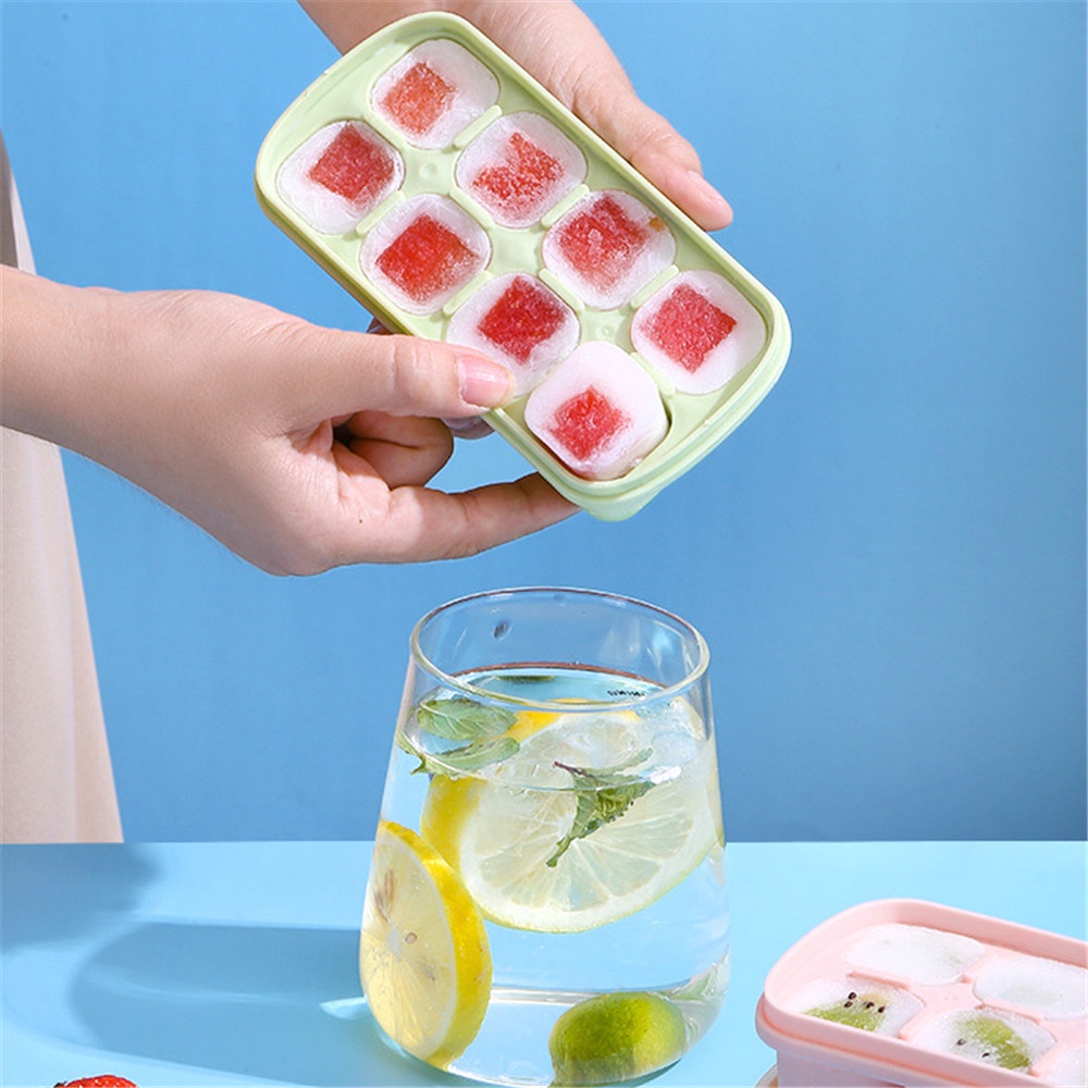 【COD Tangding】Ice Freezer Block Mold Ice Box Silica Gel Net Red Frozen Ice with Cover Home Refrigerator Homemade