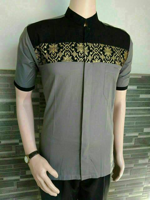 PROMO BAJU KOKO PRIA ATASAN BATIK KOMBINASI BIG SALE RAMADHAN OZILA