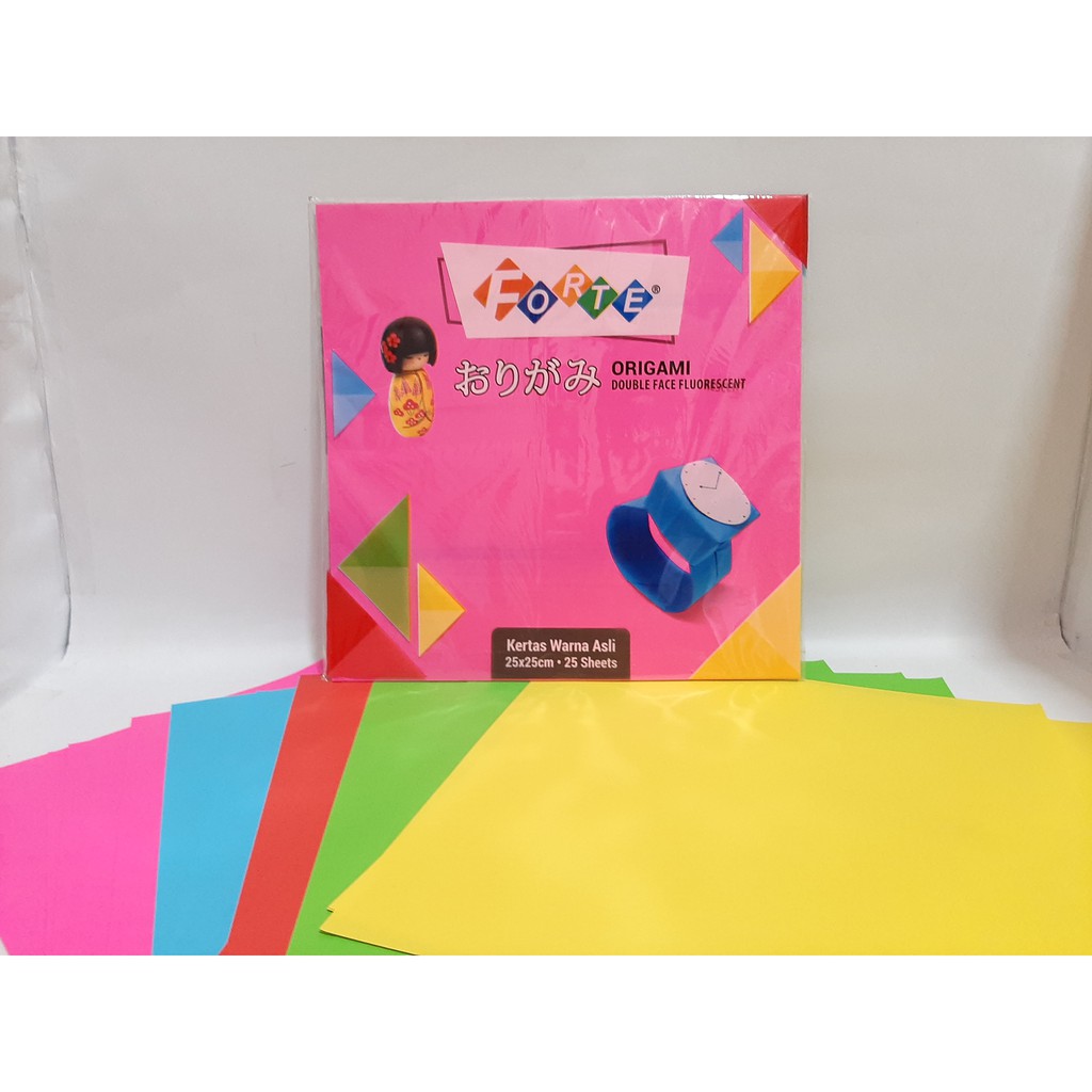 

Kertas Lipat Origami Bolak Balik 25x25cm FORTE / Kertas Warna isi 25