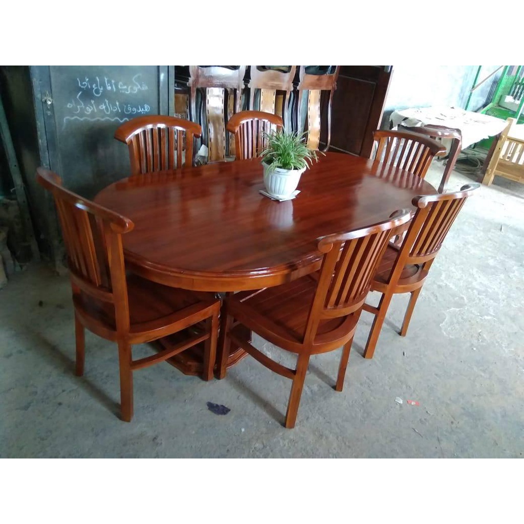 kursi Makan Meja kayu Jati Sungu Kursi 4 furniture mebel