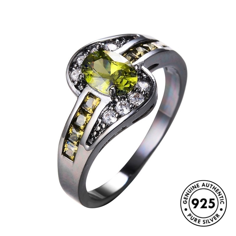 Cincin Sterling Silver 925 Dengan Kristal Warna-Warni Untuk Wanita