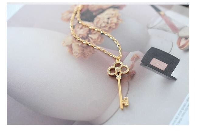 MORYMOSHI K10 Kalung Kunci Emas Fashion Wanita Korea Murah