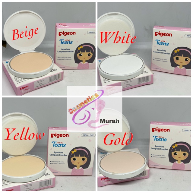 box pink - [ refill ] pigeon teens squalane compact powder // bedak padat pigeon squalane