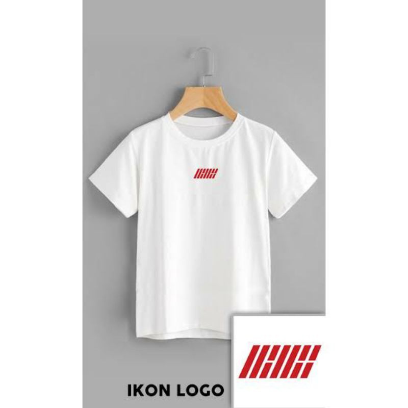 Baju Kaos Kpop Ikon logo kecil tengah