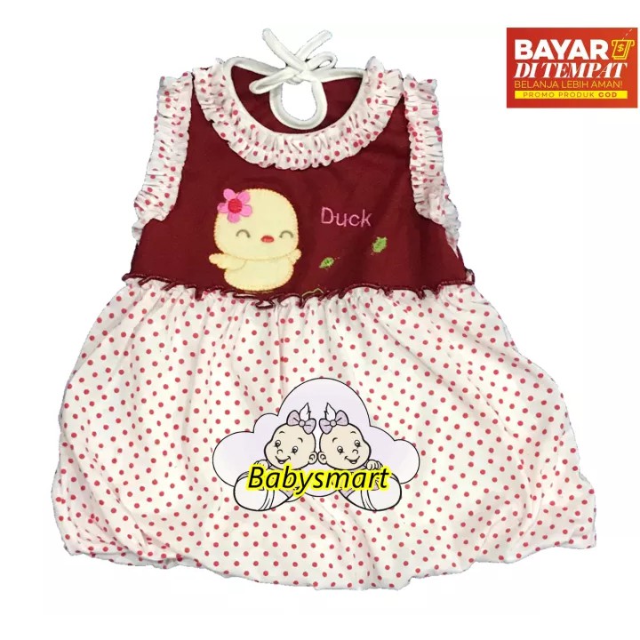 Babysmart - Baju bayi Perempuan Dress Ballon motif DUCK PLANET KIDS usia 0-12 bulan / Pakaian anak