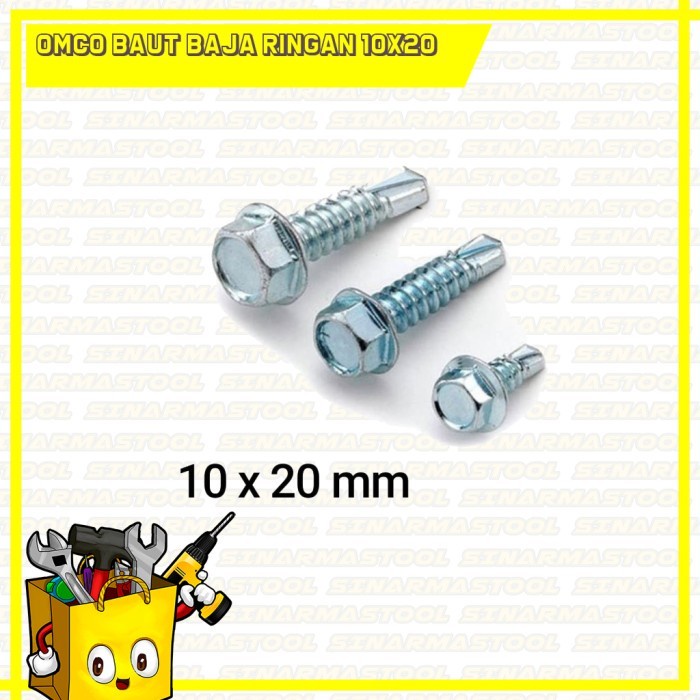 Baut Baja Ringan Omco 10x20 Putih ISI 100 Pcs PAKET