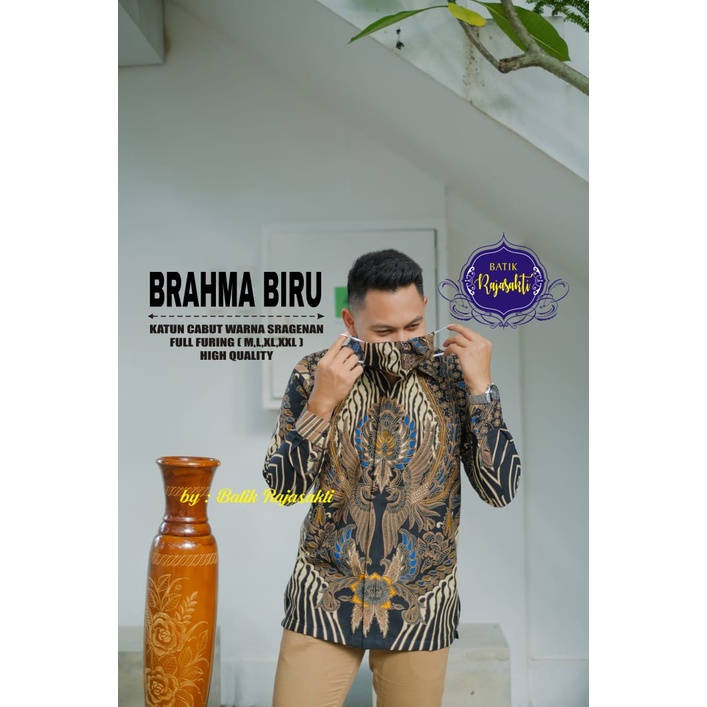 BRAHMA BIRU RAJASAKTI KEMEJA BATIK SOLO PRIA LENGAN PANJANG LAPIS FURING ATASAN BATIK PREMIUM MODERN KATUN HALUS BAHUWIRYA  BANAMITRA BANAMITRA PUTIH BANGSAWAN BAYU PUTRA BERLIAN BIRU BHARATAYUDA BIMASENA BIRENDRA BIRU INDAH BRAHMAKERTA BRAHMAKERTA MERAH