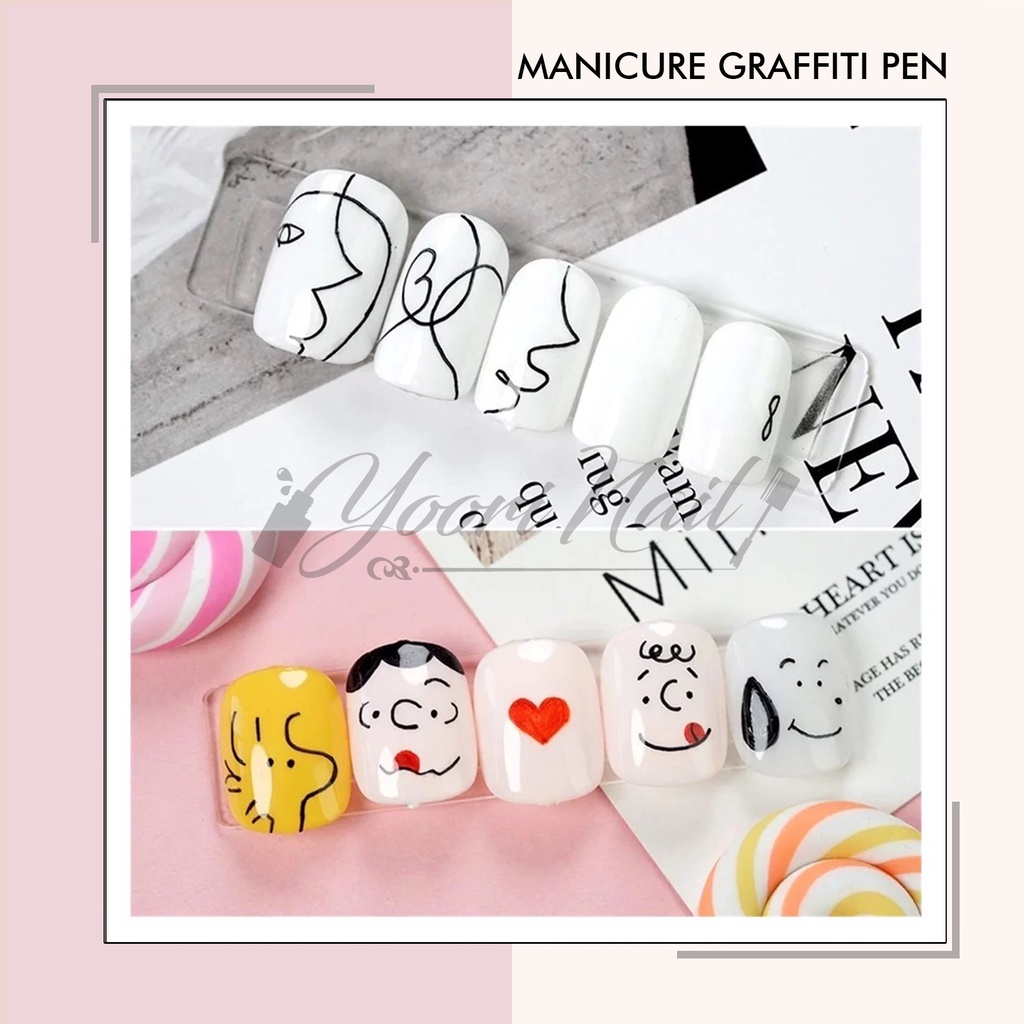 Grafitti pen acrylic paint gel nail art pen lukis nailart dekorasi