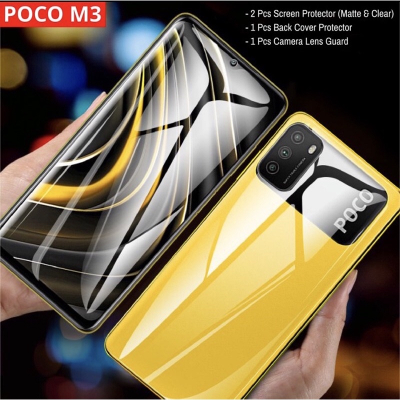 Hydrogel Xiaomi Poco M3 New - Screen Protector Full Body Front &amp; Back + Camera - UA