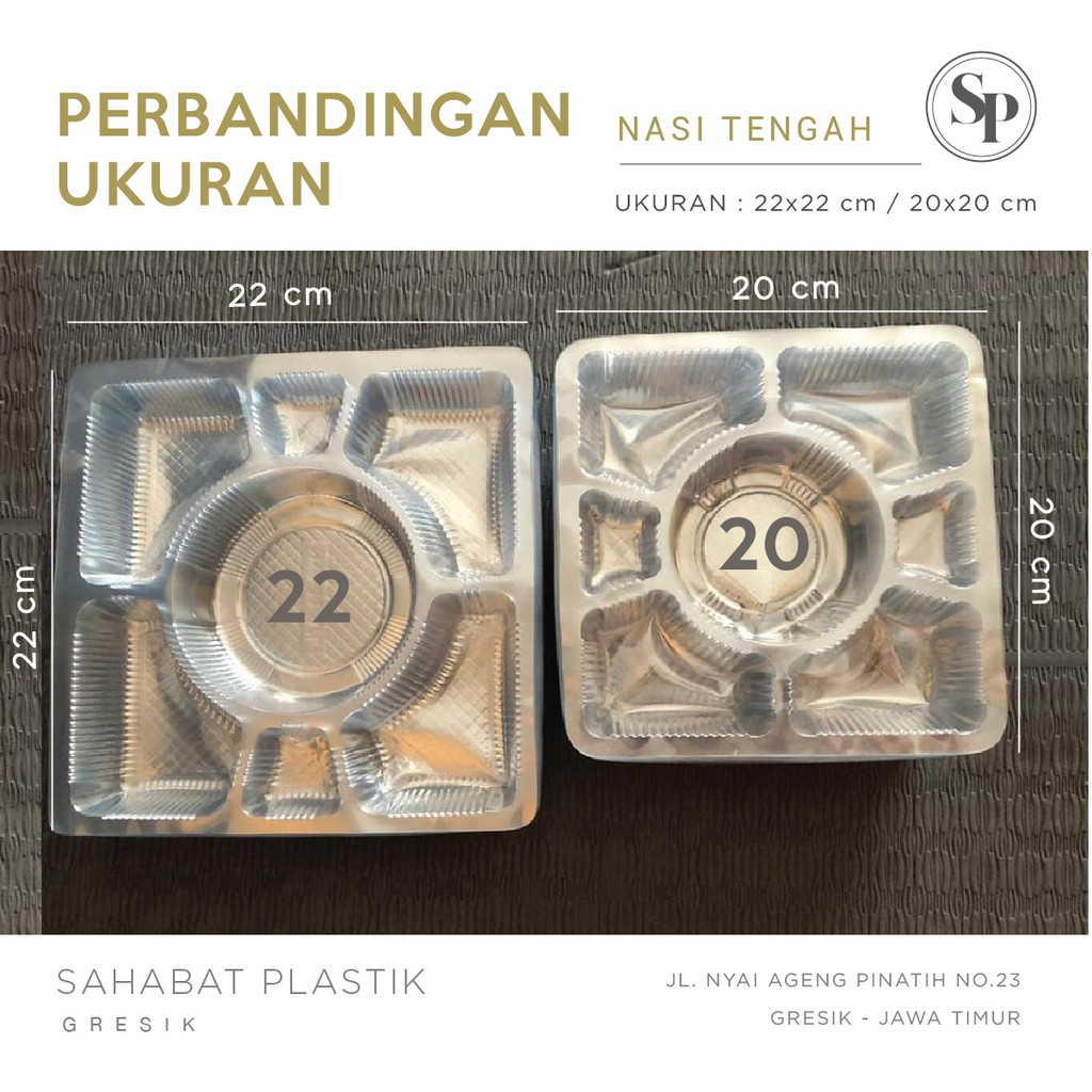 50PCS MIKA NASI KOTAK SEKAT 7  PERSEGI MIKA NASI BESEK Tumini Nasi Campur / TEMPAT NASI SLAMETAN HAJ