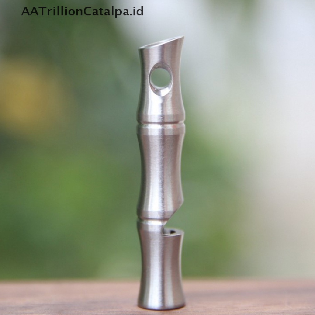 Aa Peluit Trillioncatalpa Bahan Stainless Steel Dengan Rantai Untuk Camping Outdoor