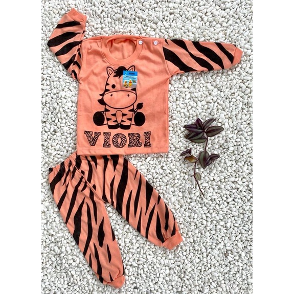 stelan baju bayi lucu murah motif ZEBRA VIORI setelan PANJANG 3-18 bulan