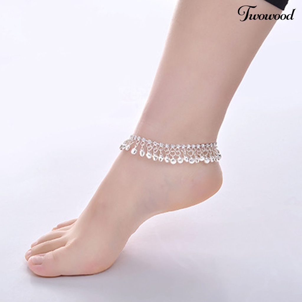 Twowood Adjustable Extended Chain Women Anklet Lightweight Personality Bell Tassel Anklet Jewelry Gift