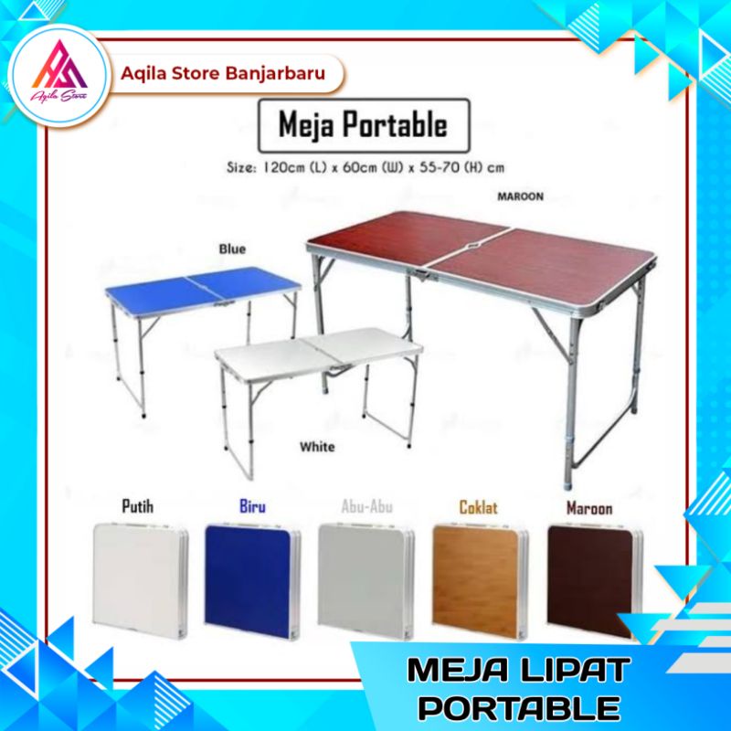 Meja Koper Portable / Meja Lipat Koper Serbaguna Kaki Bulat / Meja Lipat Koper Kaki Bulat