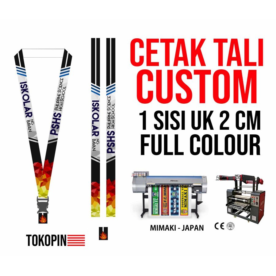 

LANYARD CUSTOM DIGITAL PRINT 1 Sisi Tali 2 cm