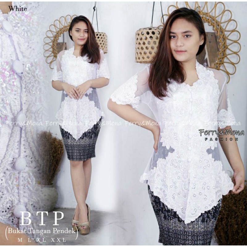 SET KEBAYA BRUKAT BORDIR PENDEK / KEBAYA MODERN / KEBAYA ORIGINAL / OUTFIT BAJU PESTA / FM