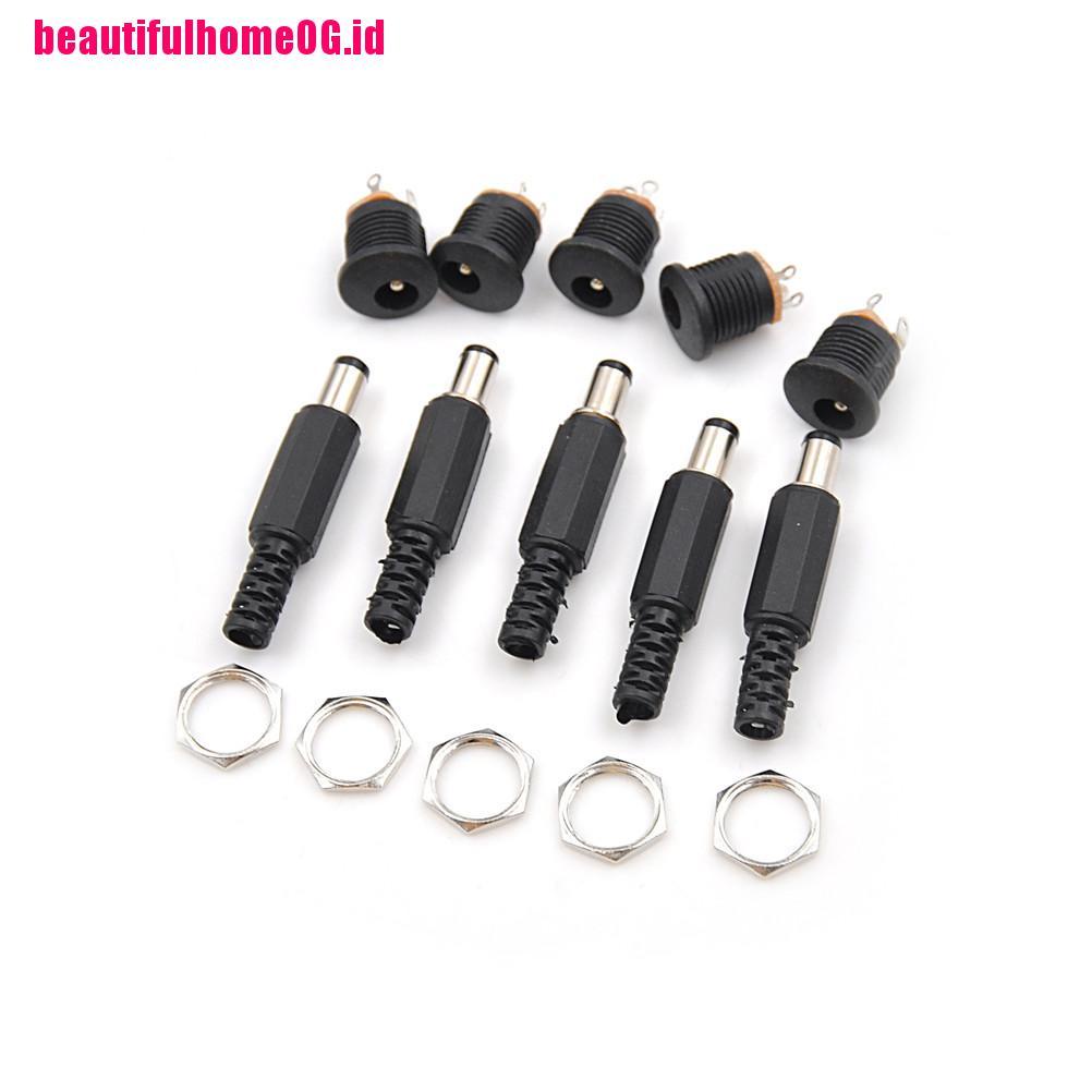 10pcs Adapter Konektor Jack Plug Female + Male 5.5x2.5mm