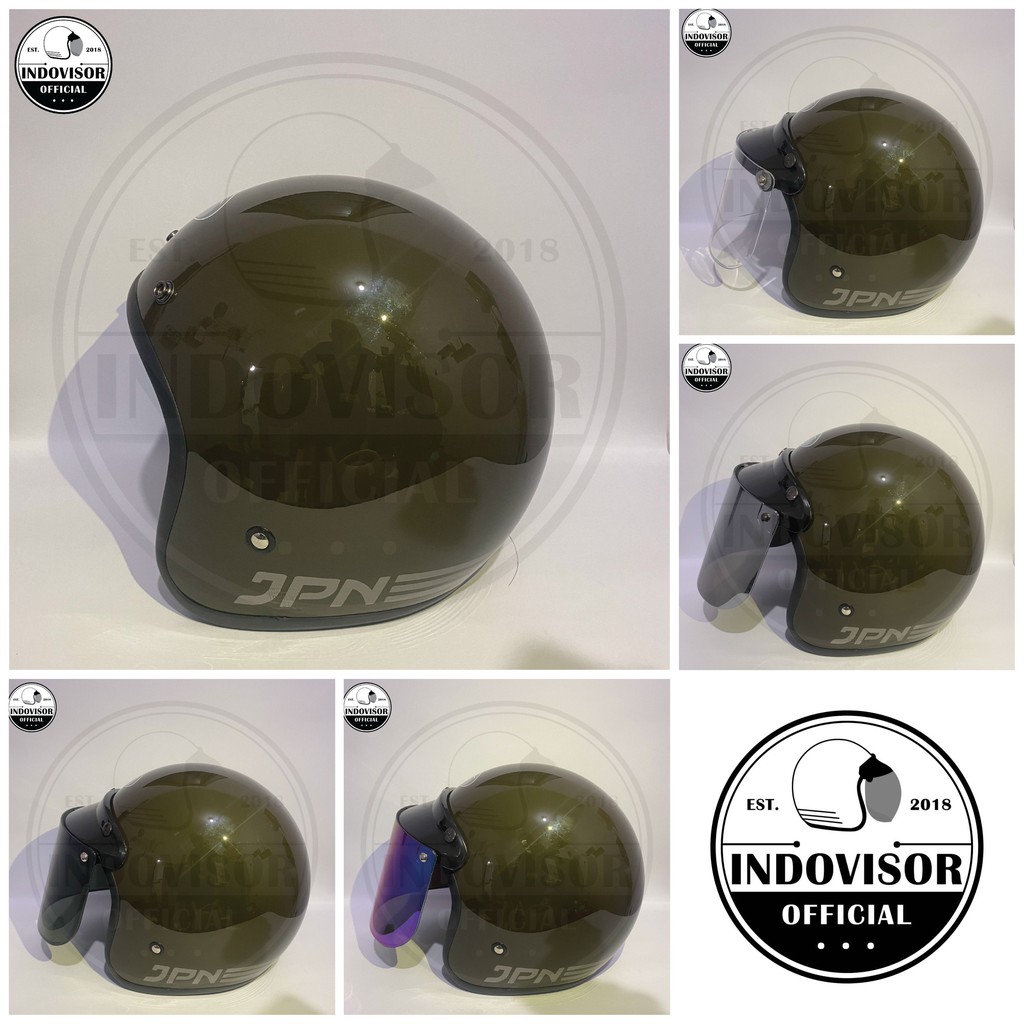 Helm JPN Warna Army Gloss kaca flat datar