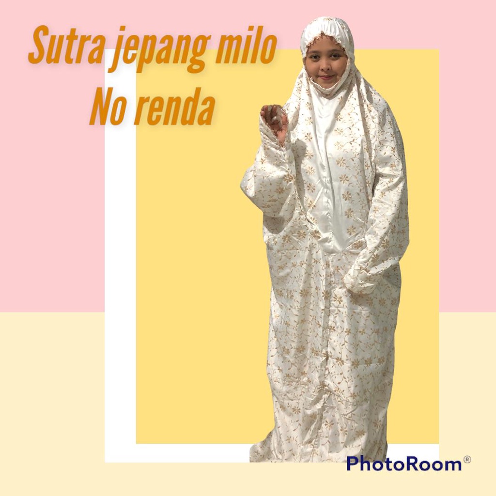 Mukena Dewasa Terusan Sutra Jepang Milo Allsize RoyalGarden