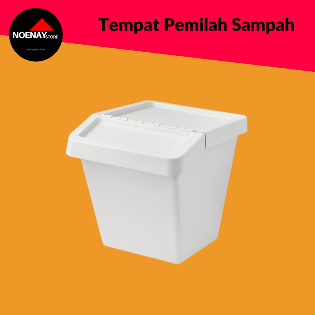 Jual Tempat Sampah Pemilah Sampah Dengan Penutup, Putih, 60 L Indonesia ...