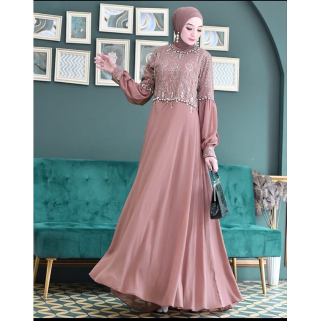 M.C>> Gamis mewah cantik - GAMIS YULIANA MUTIARA PAYET - GAMIS WANITA MUSLIM - FASHION MUSLIM