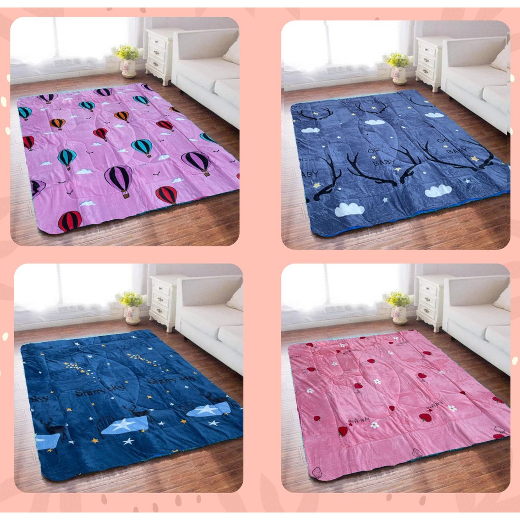 Karpet Selimut Karpet Bulu Tebal Halus dan Lembut Premium Quality Uk 180 x 200 Anti Slip