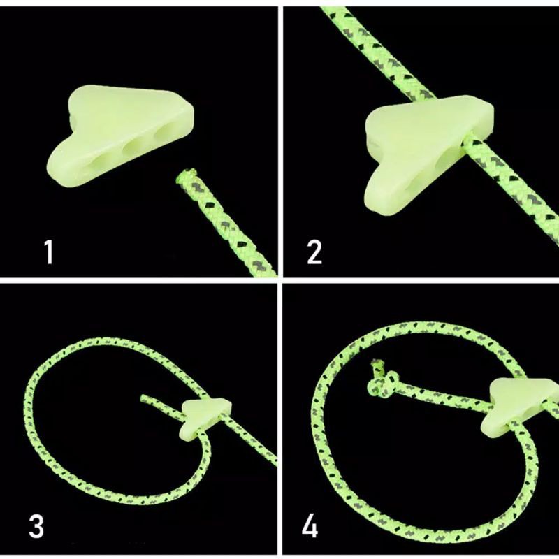 Stopper triangle tali tenda guyline gesper luminous glow in dark Ultralight