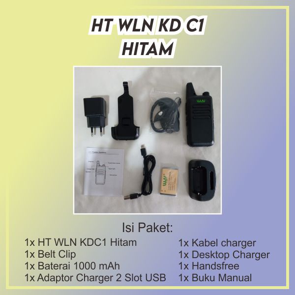 HT WLN KD C1 Hitam Walkie Talkie KD-C1 KDC1 UHF Radio WLAN Klip Besar T1 Komunikasi c 1 Talky