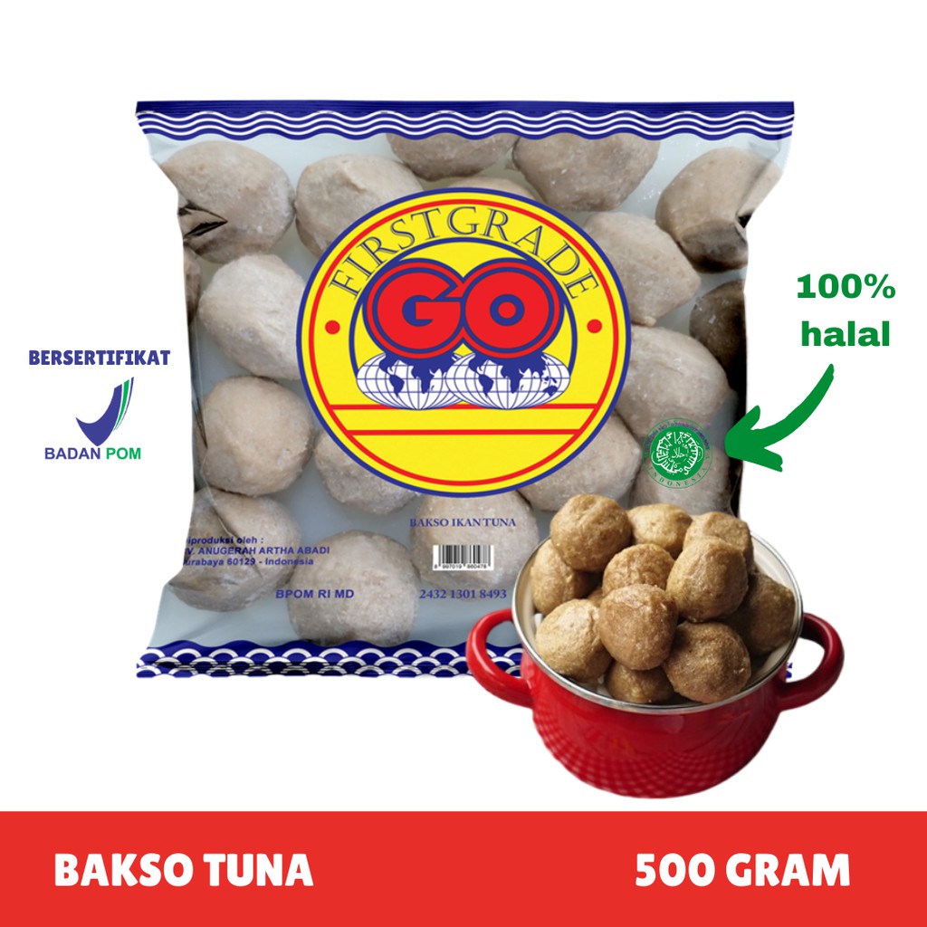 Jual [frozen Food Go] Bakso Ikan Tuna Asli Isi 27 30 500gr Makanan