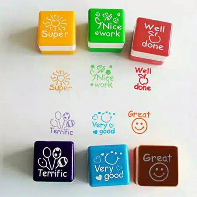 

Bisa COD REWARD STAMP isi 6pcs /Stempel Nilai Guru Orangtua Motivasi Murah