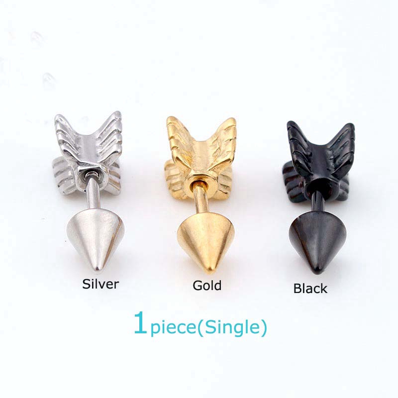 1piece Arrow Shape Stainless Steel Auricle Pinna Piercing 16G 6mm 10mm