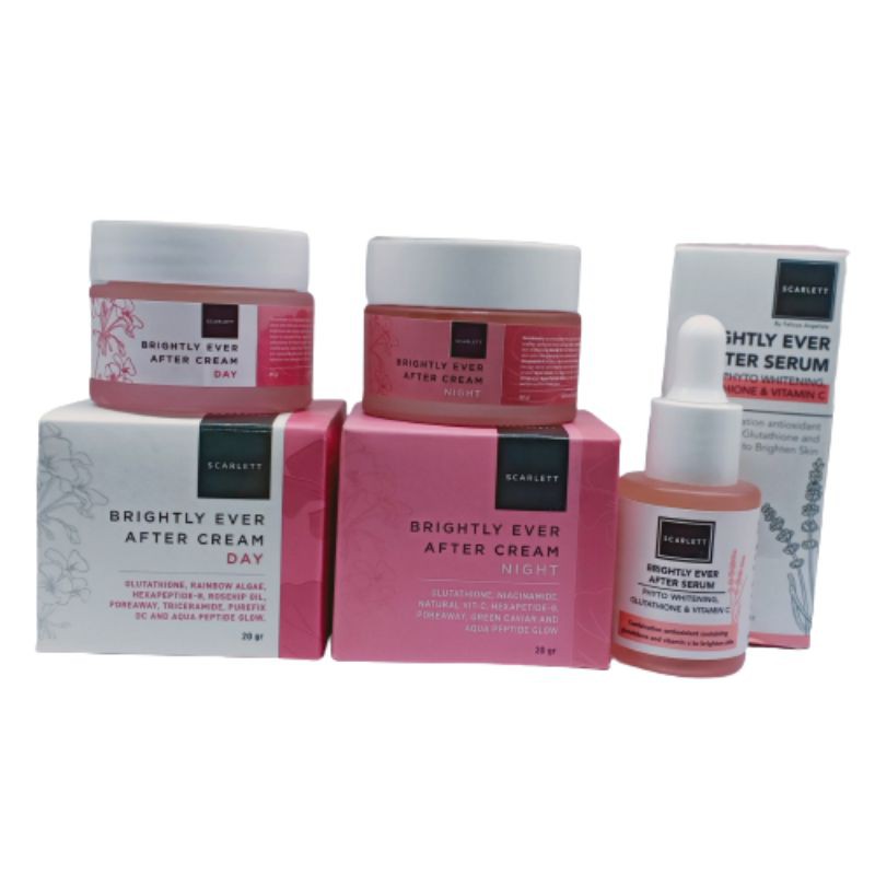 PAKET 3IN1 CREAM SCARLETT BRIGHTLY [ SIANG MALAM &amp; SERUM ] CREAM ORIGINAL