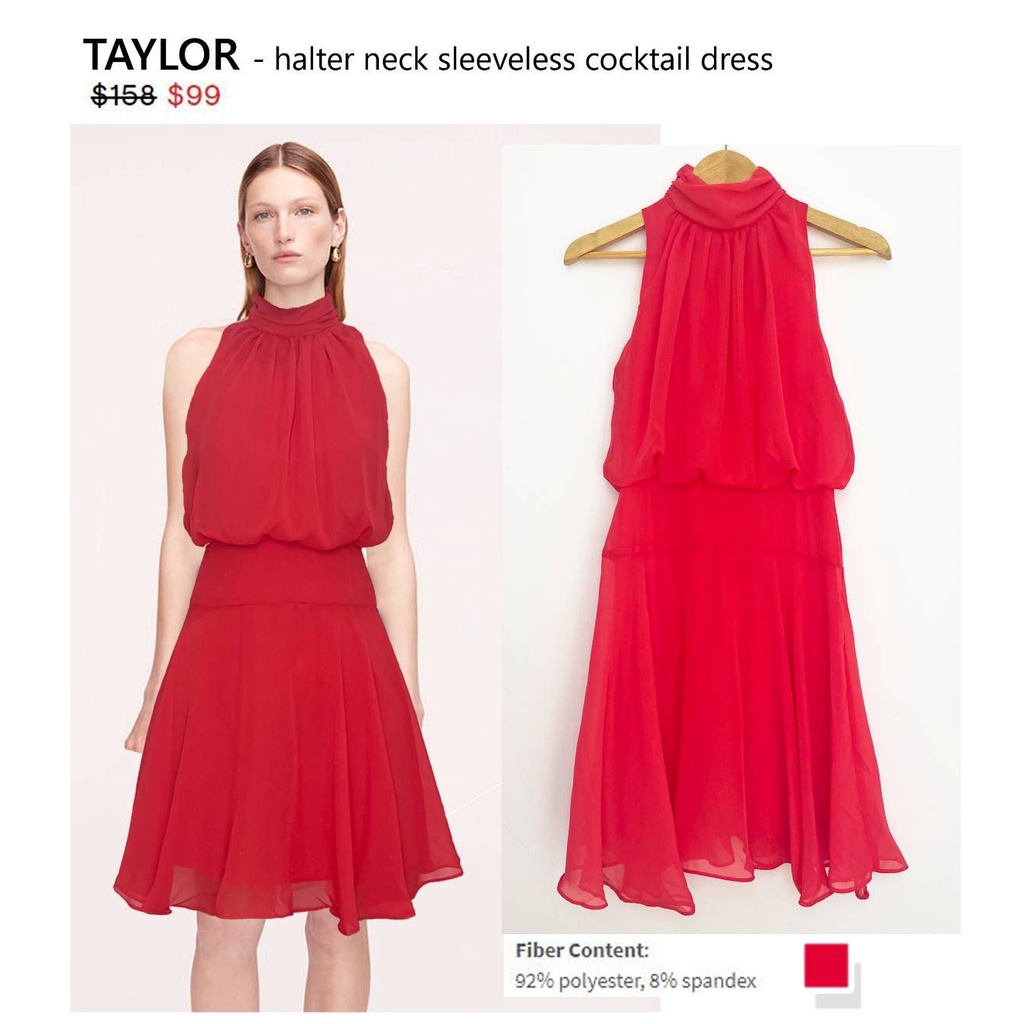 Taylor Halter neck sleeveless cocktail dress