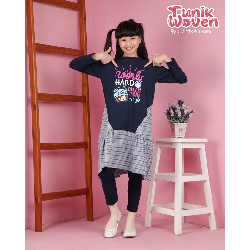 Dress Anak Tunik Woven Vitto