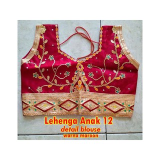 Lehenga Anak  Maroon Umur  4 5 6 7 8  9 10 11 tahun  Baju  