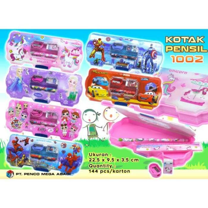 

Kotak Pensil Magnet 2 sisi Lengkap Dengan isi pensil rautan