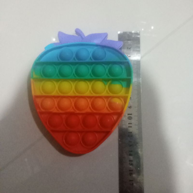 New fidget push Pop Its Round Toy Push bubble stress kids pop it murah popit mainan anak rainbow-starwberry Rainbow
